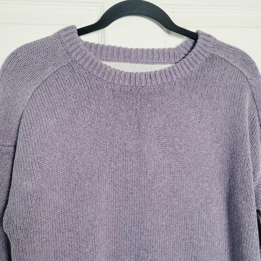 Brochu Walker Sweater Womens Small Purple Layered Hem Cotton Cashmere Linen - Picture 2 of 13